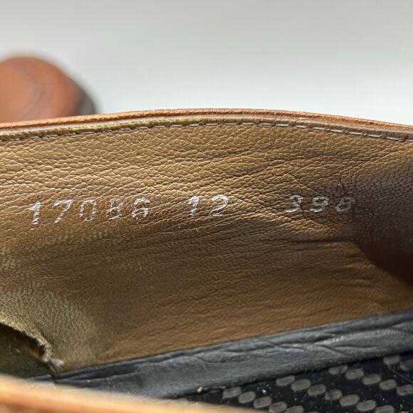 Michael Toschi Mario Side Gore Loafers Men’s Size 12 Brown Leather Slip On Shoes - Picture 8 of 11